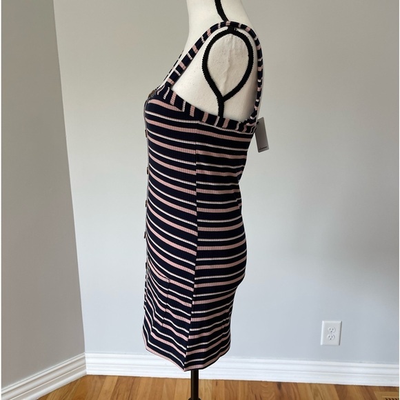 Olivaceous size medium mini rib knit dress striped sundress tank festival NWT - Picture 4 of 12